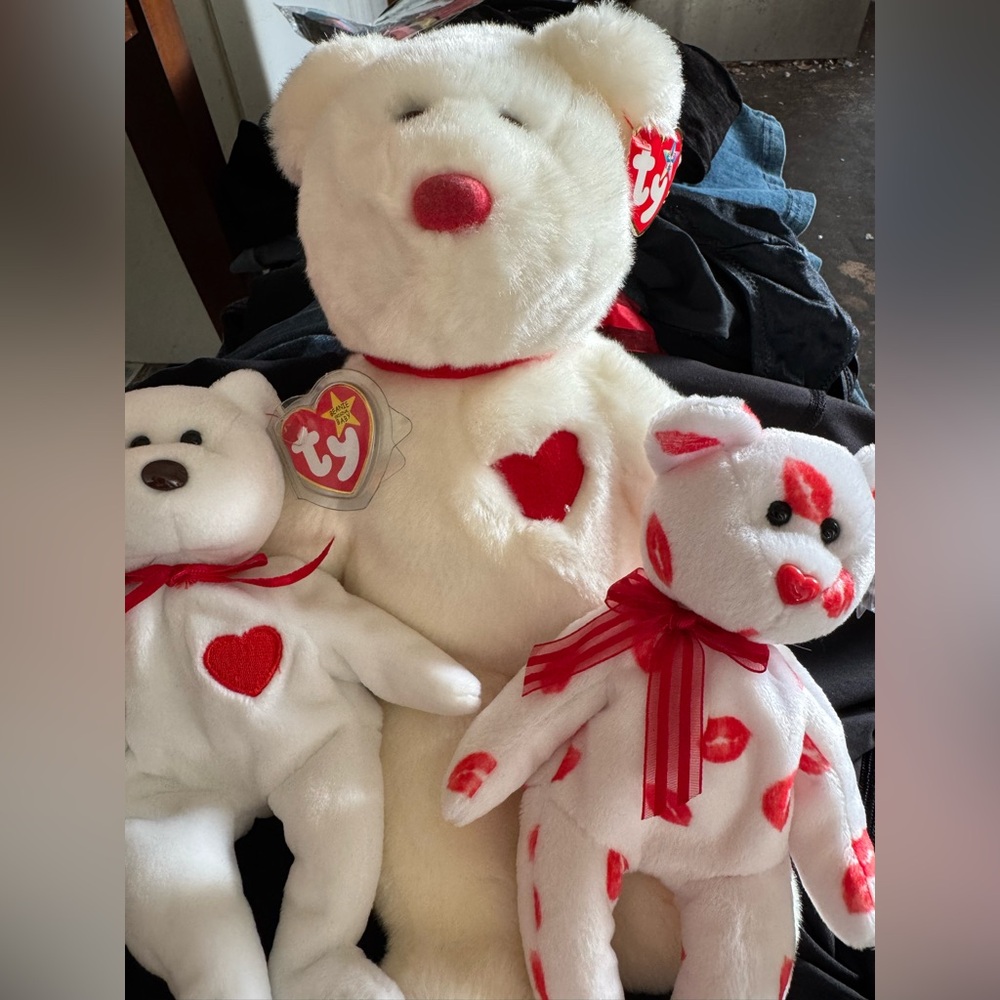 Valentino Beanie Buddy and baby set plus smooch authentic Ty